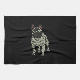 French Bulldog Dog Mummy Halloween Gift Tea Towel