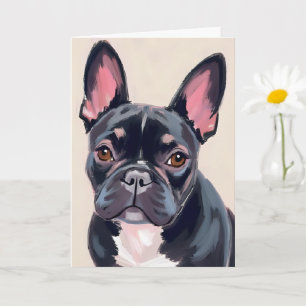 French Bulldog Dog Painting Card