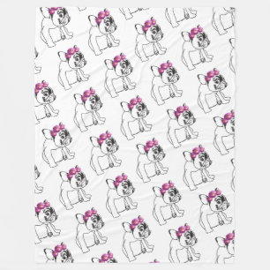 French Bulldog Dog Pattern Fleece Blanket