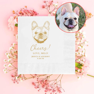 French Bulldog Dog Personalised Cheers Napkins