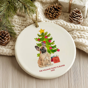 French Bulldog Dog Personalised Christmas Ceramic Tree Decoration