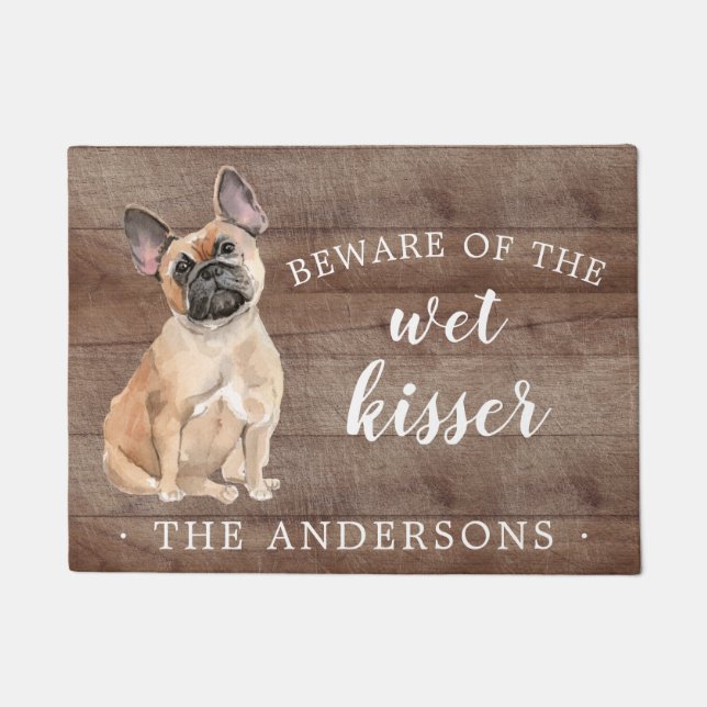 French Bulldog Dog Personalised Door Mat (Front)