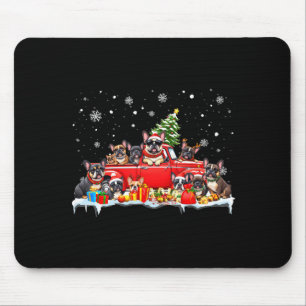 French Bulldog Dog Red Truck Christmas Tree Santa Mouse Mat