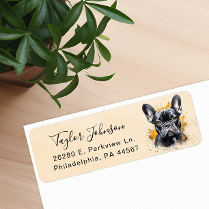 French Bulldog Dog Return Address Label