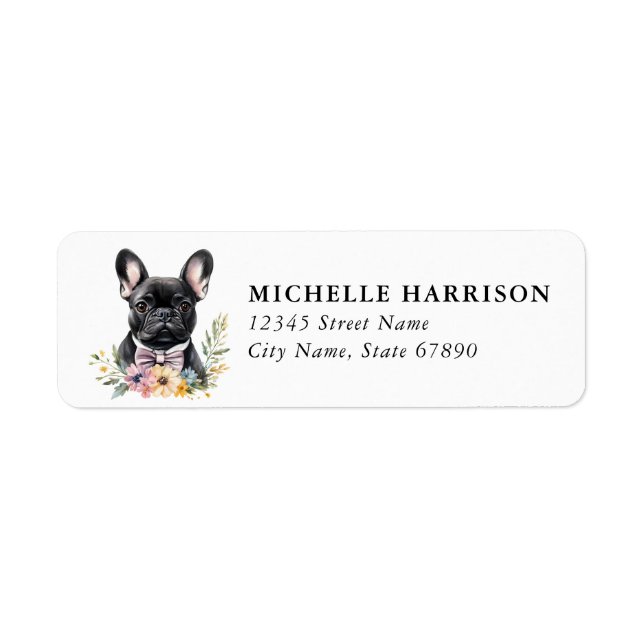 French Bulldog Dog Return Address Labels (Front)