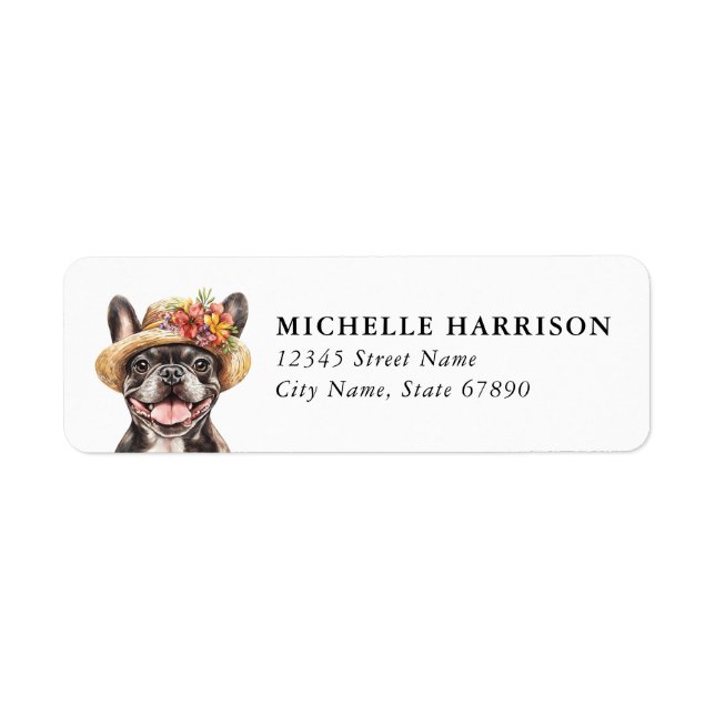 French Bulldog Dog Return Address Labels (Front)