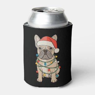 French Bulldog Dog Santa Hat Merry Christmas Xmas Can Cooler