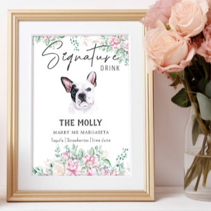 French Bulldog Dog Signature Drink Sign
