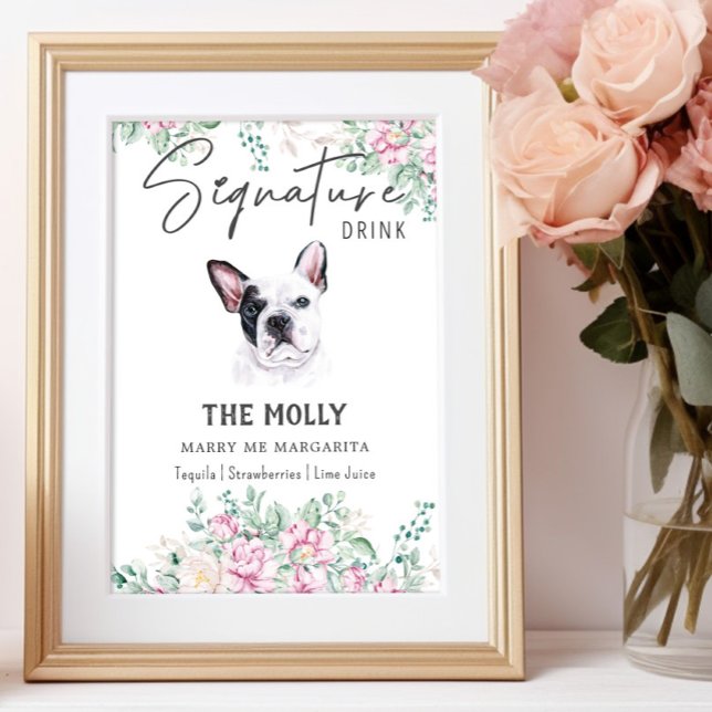 French Bulldog Dog Signature Drink Sign (Creator Uploaded)