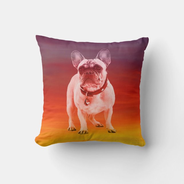 French Bulldog Dog Sitting On Beach Cushion (Front)