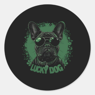 French Bulldog Dog - St. Patrick's Day Saint Paddy Classic Round Sticker