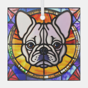French Bulldog Dog "Stained Glass" Glass Tree Decoration