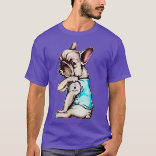 French bulldog Dog Tattoo I Love Mom Mother's Day  T-Shirt