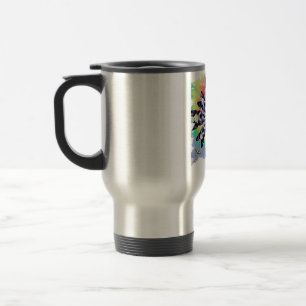 French Bulldog Dog Tie Dye Rainbow Travel Mug