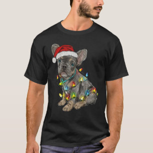 French Bulldog Dog Tree Christmas Lights Xmas Paja T-Shirt