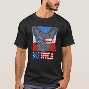 French Bulldog Dog Usa 4th Of July American Flag M T-Shirt