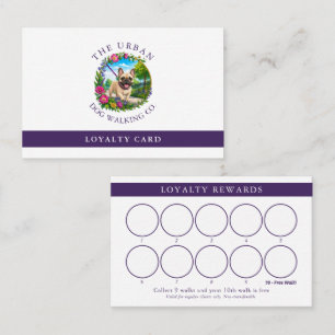French Bulldog Dog Walker Custom Loyalty Card