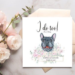 French Bulldog Dog Wedding Cocktail Napkins