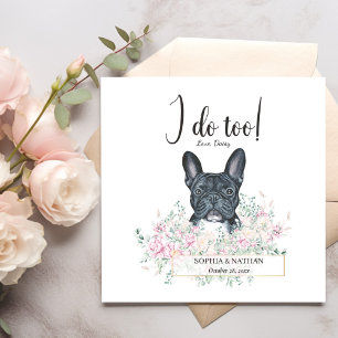 French Bulldog Dog Wedding Cocktail Napkins