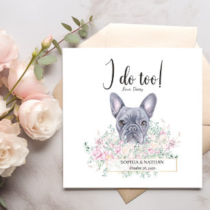 French Bulldog Dog Wedding Cocktail Napkins