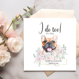 French Bulldog Dog Wedding Cocktail Napkins