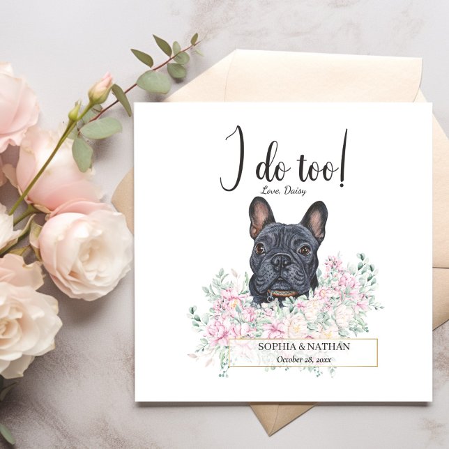 French Bulldog Dog Wedding Cocktail Napkins (Creator Uploaded)