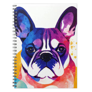 French Bulldog Dog Wild Nature Animal Painting Notebook