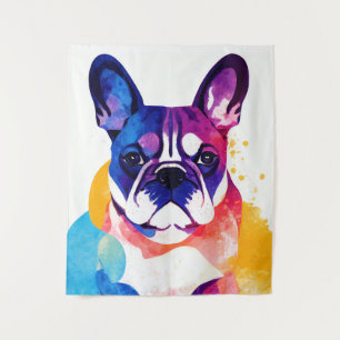 French Bulldog Dog Wild Nature Animal Painting Tapestry