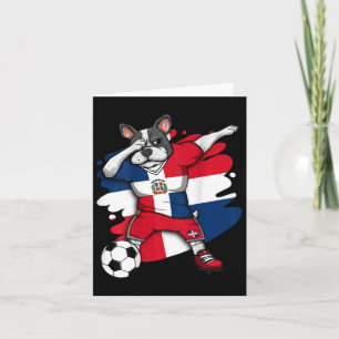 French Bulldog Dominican Republic Soccer Fans Foot Card