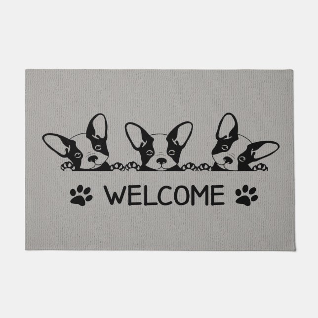 French Bulldog Doormat,Bulldog Lover Welcome Mat (Front)