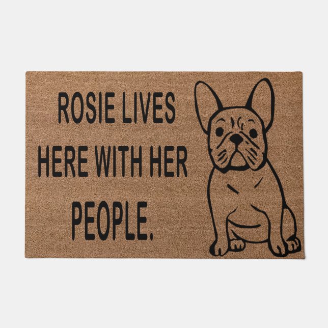 French Bulldog Doormat,Bulldog Lover Welcome Mat (Front)