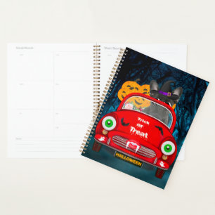 French Bulldog Driving Car Scary Halloween Planner