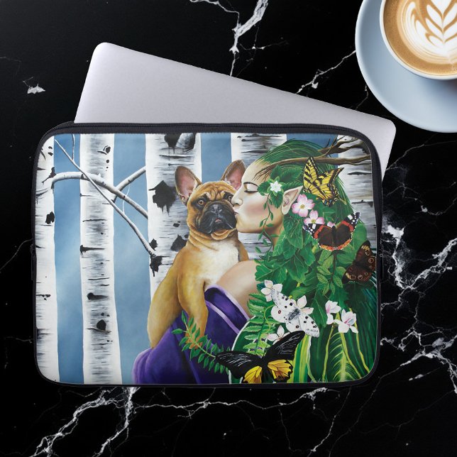 French Bulldog Dryad Fantasy Laptop Sleeve (Creator Uploaded)