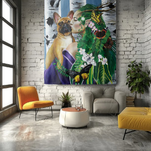 French Bulldog Dryad Fantasy Tapestry