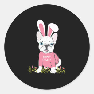 French Bulldog Easter Bunny Ears Graphic Classic Round Sticker