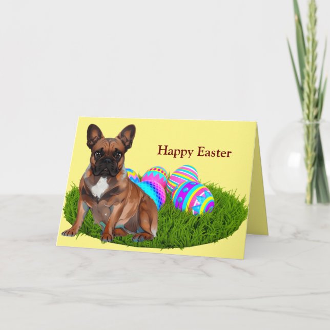 French Bulldog Easter Card (Front)