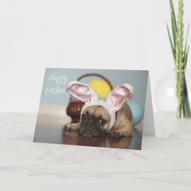 French Bulldog Easter Card! Holiday Card (Front)