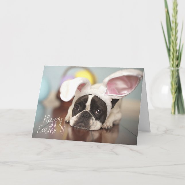 French Bulldog Easter Card! Holiday Card (Front)