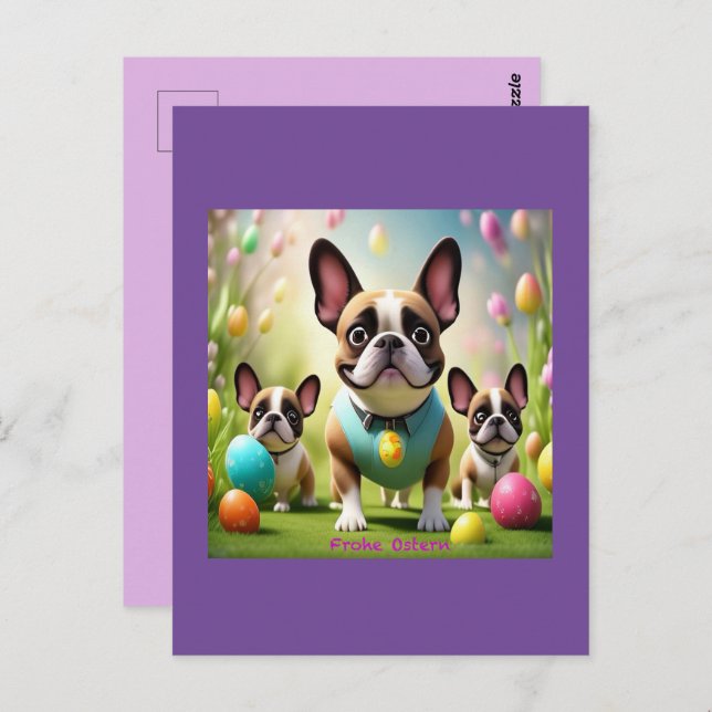 French Bulldog Easter French Bulldog Postcard (Front/Back)