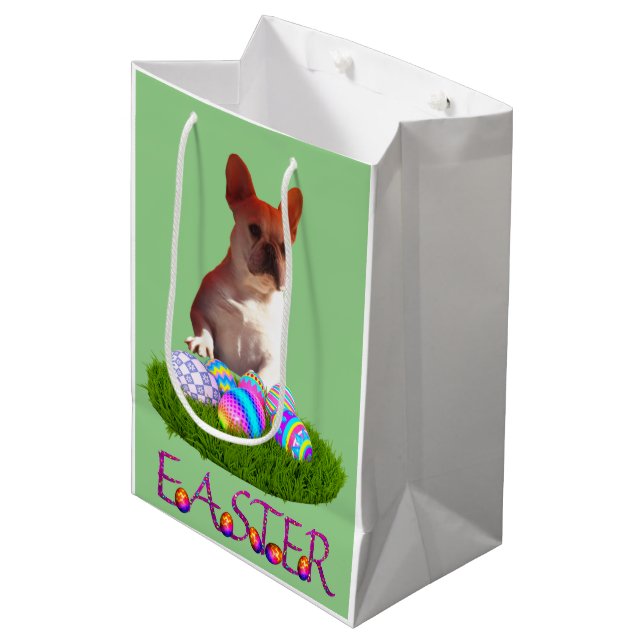 French Bulldog Easter Gift Bag (Front Angled)