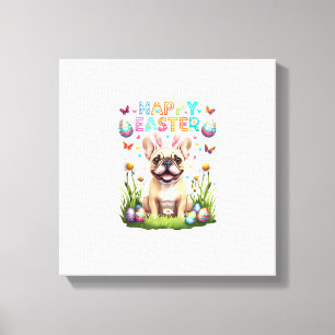 French Bulldog Easter Shirt Funny Frenchie Bunny T Canvas Print