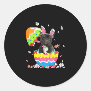 French Bulldog Egg Easter Day Dog Dad Dog Mum 1 Classic Round Sticker