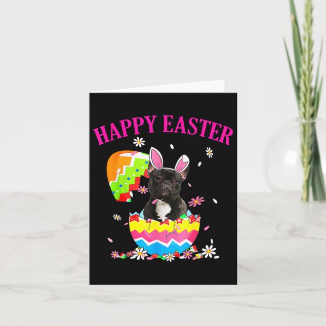 French Bulldog Egg Easter Day Dog Dad Dog Mum  Card (Front)
