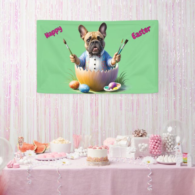 French Bulldog Egg Easter French Bulldog Banner (Party)