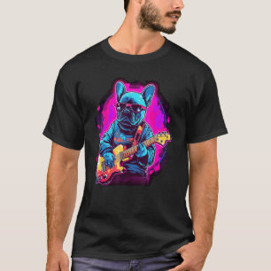 French Bulldog Electric Guitar Rock Music  8 T-Shirt