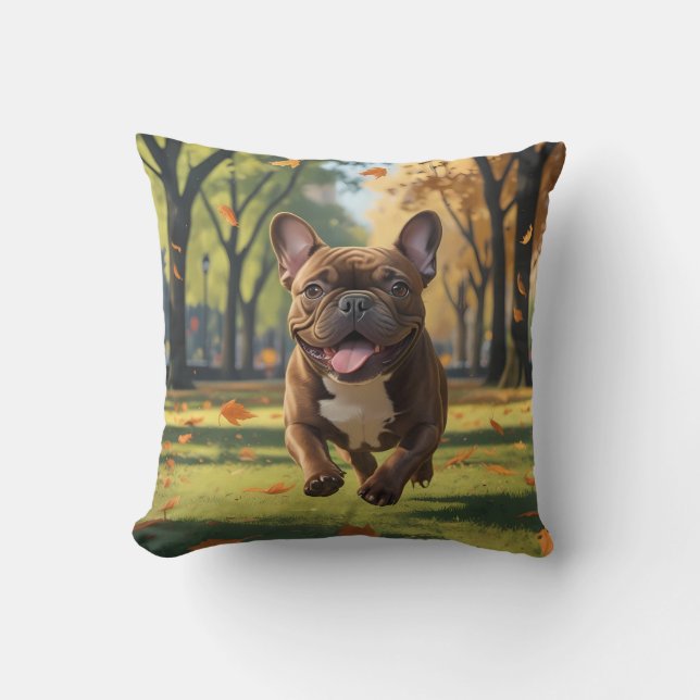 French Bulldog Elegant Throw Pillow (Front)