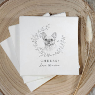 French Bulldog Elegant Wedding Pet Dog Napkin