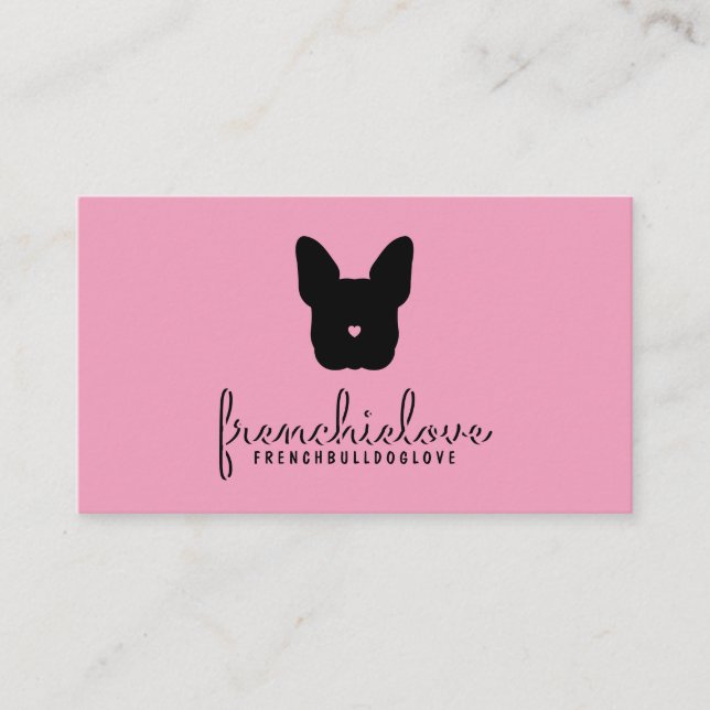 French bulldog face cute pet sitter groomer vet business card (Front)