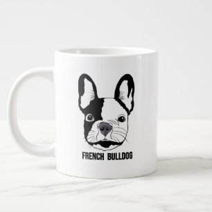 French Bulldog face on Large Coffee Mug