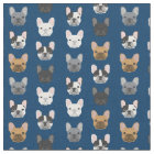 French Bulldog Faces Navy Blue